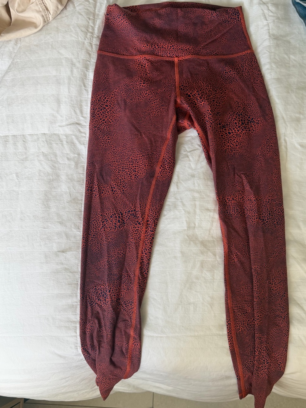 lululemon athletica Red & Black Patterned High-Rise Leggings